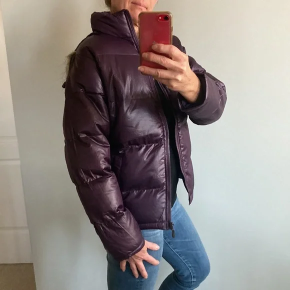 Purple Hooded Puffer Jacket - Picture 4 of 11